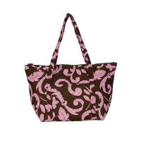 Pink and Brown Monogrammed Tote Bag