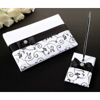 Black and White Guest Book and Pen Set