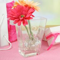 Engraved Monogrammed Glass Vase