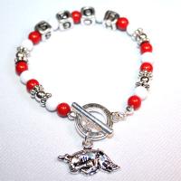 University of Arkansas Razorbacks Beaded Charm Bracelet