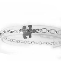 Autism Awareness Puzzle Link Sterling Silver Bracelet