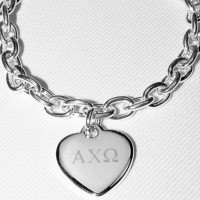 Alpha Chi Omega Heart Charm Bracelet