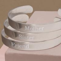 Personalized Engraved Thin Silver Bangle Bracelet