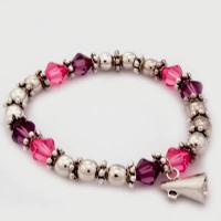 Cheerleader Megaphone Swarovski Crystal Beaded Bracelet