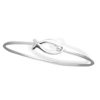 Ichthus Christian Fish Sterling Silver Bangle Bracelet