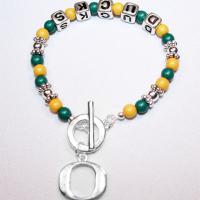 University of Oregon Ducks Beaded Charm Bracelet