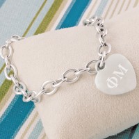 Phi Mu Heart Bracelet