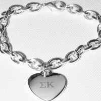 Sigma Kappa Heart Charm Bracelet