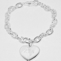 Zeta Tau Alpha Heart Charm Bracelet