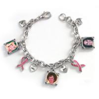 Breast Cancer Awareness Pink Ribbon Photo Bracelet