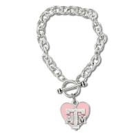 Texas A&M Aggies Pink Heart Bracelet