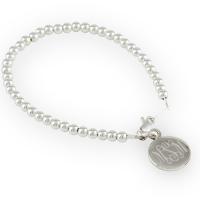 Sterling Silver Beaded Personalized Charm Bracelet