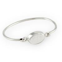 Personalized Oval Sterling Silver Bangle Bracelet