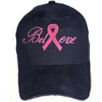 Breast Cancer Awareness Believe Black Baseball Hat