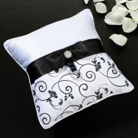 Black and White Ring Bearer Pillow