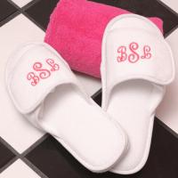 Terry Cloth Monogrammed Slippers