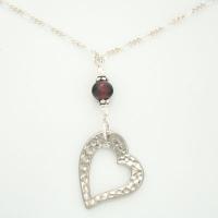 Forever Love Garnet Heart Necklace