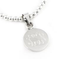 Monogrammed Round Pendant Sterling Silver Necklace