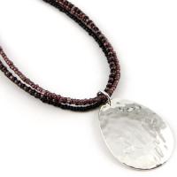 Monogrammed Hammered Teardrop Pendant Necklace