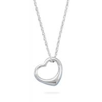 Sterling Silver Floating Heart Charm Necklace