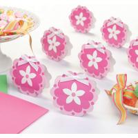 Pink Flower Favor Boxes - Set of 12