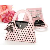 Pink and Black Polka Dot Purse Manicure Set