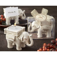 Ivory Elephant Placecard Holder Tealight Candle Favor