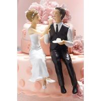 Couple Eating Cake Wedding Cake Topper