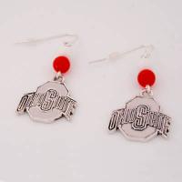 Beaded Ohio State University Earrings