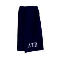 Mens Navy Blue Personalized Bath Wrap Robe