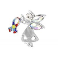 Autism Awareness Silver Angel Pin