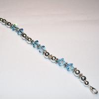 Light Blue Swarovski Crystal Beaded Watch Band