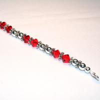 Red Swarovski Crystal Beaded Watch Band