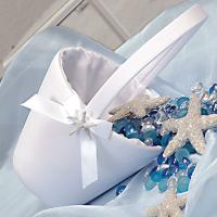Beach Wedding Collection Flower Girl Basket White