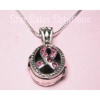 Breast Cancer Awareness Crystal Prayer Box Necklace