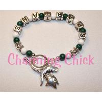 Michigan State University Spartans Charm Beaded Bracelet