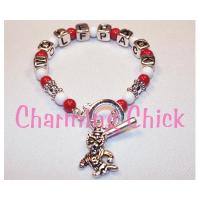 North Carolina State Wolfpack Beaded Charm Bracelet