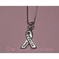 Breast Cancer Awareness Sterling Silver Ribbon Necklace