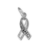 Autism Awareness Ribbon Sterling Silver Charm
