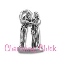 Bride & Groom Wedding Sterling Silver Charm