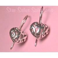 Heart Cross Filigree Sterling Silver Earrings