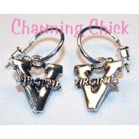 University of Virginia Cavaliers Charm Hoop Earrings
