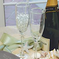 Beach Wedding Collection Champagne Flutes Ivory