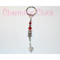 Elephant Charm Beaded Keychain New