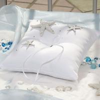 Beach Wedding Collection Ring Bearer Pillow White