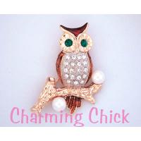 Owl Swarovski Crystal Brooch