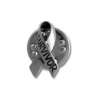 Awareness Ribbon Survivor Sterling Silver Pin