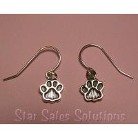 Sterling Silver Paw Print Earrings