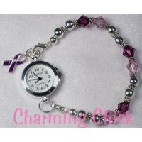Purple Awareness Ribbon Swarovski Crystal Watch