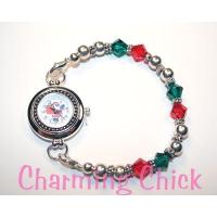 Santa Claus Holiday Christmas Beaded Watch